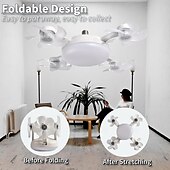 cheap Decoration Bulbs-Ceiling Fan with Light, Remote Control 3 Speeds 3 Colors 2 Timers Quiet Motor E26 E27 Bulbs, with Foldable Blades, for Living Room Bedroom