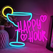 levne Dekorativní světla-Neonový LED nápis pro koktejlový bar, nastavitelný jas napájený přes USB, svítící párty světlo pro vnitřní bary, restaurace, hospody, salónky, domácí bary, noční kluby, jídelny, párty a ambientní
