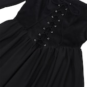 levne Šaty-Středověké Renesanční ozdobný Po kotníky Šaty Dlouhé rukávy Víla Korzet Pevná barva Maškarní kostým Dámské Fantazie předvečer Všech svatých Karneval Plesová maškaráda Renesanční jarmark Retro