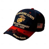 billige U.S. 250-årsjubileum-U.S. Marine Corps 250-årsjubileumsbaseballcaps 1775-2025, brodert militærhatt med Semper Fidelis, amerikansk flagg, rød &amp;blå patriotisk justerbar lue