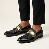 olcso Loafer-Férfi fekete és arany csillámos mokaszinok, bebújós, divatos elegáns cipők, luxus megjelenésű lábbelik stílusos férfiaknak, esküvőkre, bankettekre, partikra, bálokra és esti rendezvényekre
