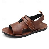 abordables Sandales décontractées-Sandales marron à bout ouvert et bride arrière pour homme, chaussures d'été décontractées et confortables, légères et idéales pour les vacances à la plage, les voyages, les séjours en station balnéaire et les loisirs quotidiens.