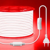 economico Strisce luminose a spina-Striscia LED COB impermeabile per esterni da 2-40 metri - luce bianca calda naturale, luce rossa, luce blu, luce verde, luce gialla, luce rosa, luce viola con cavo di commutazione da 1,5 m,