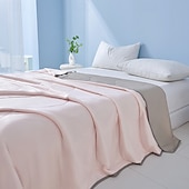 economico Biancheria da letto rinfrescante-Trapunta rinfrescante estiva, coperta leggera e traspirante, morbida coperta in seta ghiaccio per camera da letto, biancheria da letto per la casa