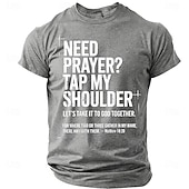 levne Trička s vírou-Pánská biblická potřebujete modlitbu klepněte mi na rameno Matouš 18 20 biblický verš křesťanské náboženské víry outreach T tričko grafické volnočasové krátký rukáv církevní oblečení ministerstva
