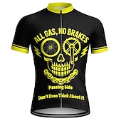 economico Maglie da uomo-Da uomo Maglia da Ciclismo Maglia da downhill Teschio Bicicletta Manica Corta Bicicletta Maglietta con 3 tasche posteriori Resistente ai Raggi UV Asciugatura Rapida Con tasche Cerniera Frontale Gli