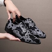 お買い得  ダービーシューズ-メンズ牛柄レースアップオックスフォードドレスシューズ、ポインテッドトゥ、ファッショナブルなフォーマルシューズ。トレンディな男性向け、結婚式、舞台公演、パーティー、特別なイベントに最適。