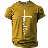  Hombre Cruz Fe Camiseta Manga Corta Camiseta Impresión 3D Cuello Barco Camisa Moda Design Sencillo Casual Diario Fiesta Rojo Verano Primavera Ropa S M L XL XXL XXXL