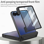 ieftine Carcasă Samsung-telefon Maska Pentru Samsung Galaxy Z Flip 7 Z Flip 6 Capac Spate și Protecție de Ecran PU piele