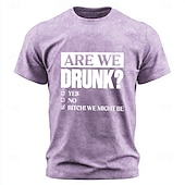  Heren T-shirt met de tekst "Zijn we dronken, bitch? Misschien wel!", acid wash, grappig, sarcastisch, drinken, T-shirt met graphic print, korte mouwen, normale pasvorm, ronde hals, feest, bar,
