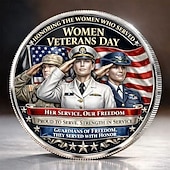  minnemynt for kvinneveterandagen til ære for tjeneste og mot &Arven etter kvinnelige militærhelter, samlermedalje, patriotisk hyllestgave til veteraner, feiring av 12. juni