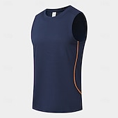 お買い得  ジム用タンクトップ-男性用 タンクトップ ベスト アンダーシャツ ノースリーブシャツ ノースリーブ クルーネック 夏 春 平織り ファッション スポーティー クラシック 速乾性 スリム アウトドア ジム用 スポーツ ブラック ホワイト ピンク メンズトップTシャツ