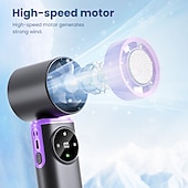 economico Luci e lanterne da campeggio-Ventilatore portatile Turbo Fan ricaricabile tramite USB, ideale per collo e mani, con luce notturna integrata, 5 velocità regolabili, testa girevole, mini ventilatore personale per raffreddamento in ambienti interni, esterni, viaggi e campeggio.