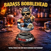 cheap Sculptures-Too Old To Care Dashboard Bobblehead, Handmade Resin French Bulldog Biker Figurine Funny  Gift for Dad to Old Man Office Car Decor Gift, Handmade Collectible