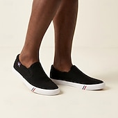 economico Scarpe Casual Slip-On-Sneakers casual da uomo nere slip-on, leggere e comode, ideali per camminare, minimaliste e basse, perfette per l'uso quotidiano, i viaggi, le uscite del fine settimana e uno stile casual elegante.