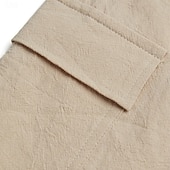 abordables Classique-Short cargo en lin pour homme – longueur genou, taille élastique avec cordon de serrage, multipoches, confortable &amp;respirant, décontracté, extérieur &amp;vacances à la plage, noir &amp; blanc