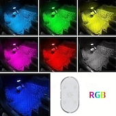 abordables Gadgets pour intérieur de voiture-Lot de 4 lampes d'ambiance LED sans fil pour l'intérieur de voiture, rechargeables par USB, à capteur tactile et aimantées, pour plancher, portières et coffre, étanches et compactes, disponibles en