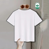 cheap Boy's 3D Funny Humor-100% Cotton Kids Boys' Black White Graphic Quotes &amp; Sayings T shirt Blouse Crew Neck Short Sleeve Outdoor Dailywear Fashion Streetwear Designer Printing Summer