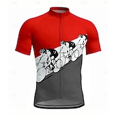 economico Maglie da uomo-Per uomo Maglia da Ciclismo Grafico Geometrico Manica Corta Bicicletta Maglia Top con 3 tasche posteriori Resistente ai Raggi UV Asciugatura Rapida Cerniera Frontale Strisce Riflettenti Gli sport