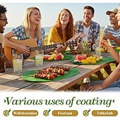 cheap Artificial Plants &amp; Greenery-10 Pcs Banana Leaves for Cooking 22 in Tropical Artificial Faux Tropical Leaves Spring Summer Hawaiian Luau Banana Leaf Plates Pisang Foliage for Party Table Decoration