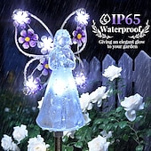 cheap Pathway Lights &amp; Lanterns-Solar Angel Garden Stake Lights, Angel Solar Lights Outdoor Garden, Eternal Light Angel with 7 LEDs for Cemetery Grave Decorations, Memorial Gift, Christmas Yard Art, Sympathy Gifts