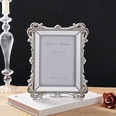 cheap Sculptures-1PC, Featuring Rococo Baroque Three-dimensional Relief Carving Technique. This Decorative Photo Frame for Home And Wedding Wse Is Suitable for Both Tabletop Display And wall Hanging