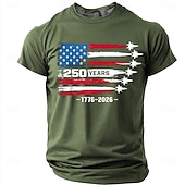billiga Patriotiska 250 T-shirts-4 juli 2026 250:e Herr Amerikanska amerikanska flaggan Rolig Slang T-shirt Kortärmad T-shirt 3D-tryck Rund hals Skjorta Mode Dagligen Dagligen Gata Blå Ljusblå Grapefruktljung Sommar Vår Kläder S M L