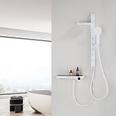 cheap Shower Faucets-Shower System Set - Multi Spray Shower Contemporary Electroplated Mount Outside Ceramic Valve Bath Shower Mixer Taps