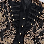 baratos agasalhos-Retro Vintage Medieval Renascentista Casaco Manga Comprida Príncipe Vampiros Pirata Nobre Jacquard Fantasia Homens Pirata Fantasia Real Dia Das Bruxas Carnaval Festa feira renascentista LARP Adulto