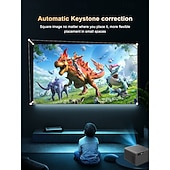 baratos Projetores-Projetor inteligente 4K com Android 13, projetor nativo para home theater com resolução 1080p e foco automático. &amp;Correção trapezoidal automática, Wi-Fi 6, Bluetooth 5.4, chip Amlogic T950S, projetor