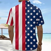  Per uomo Bandiera degli Stati Uniti 250° anniversario degli Stati Uniti Camicia Camicia Estiva Camicia con Bottoni Manica Corta Patriotico All'aperto Ferie Estate Primavera Collo ripiegato Stampa 3D