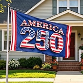 olcso 250. évforduló-Az USA 250. évfordulós zászlaja fehérfejű sassal, tűzijátékkal és a "Mi, a nép" felirattal – ideális hazafias kültéri dekoráció ünnepségekre