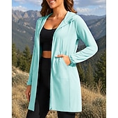 baratos Casacos impermeáveis-Mulheres Jaqueta Corta-Vento Jaqueta Softshell Jaqueta de Trilha Ao ar livre Proteção Solar Secagem Rápida Leve Respirável Roupas de caminhada Roupas de caminhada Verão Primavera Jaqueta Alpinismo