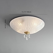 cheap Ring &amp; Round Design-Modern Minimalist Round Dome Glass Crystal Full Copper Chandeliers 2/3/4 Light E14 Flush Mount Ceiling Light For Bedroom 110-240V