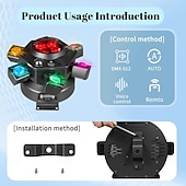 cheap Star Galaxy Projector Lights-6 Arm Moving Head DJ Lights,150W RGBW LED Stage Lighting with Strobe &amp; Bee-Eye Effect, Red/Green Starry, DMX512, Remote Control,Sound Activated,540° Rotation for Party, Clubs, Disco
