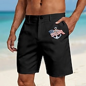 billige Patriotiske 250 Shorts-Herre 4. juli USAs 250-årsjubileum Anker Amerikansk flagg Bermudashorts Casual shorts Shorts til golfbruk Medium Midje Hawaiisk Patriotisk utendørs Strand Ferie Flate shorts med fire lommer Designer