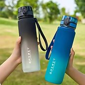 cheap Water Bottles-650ML Large Capacity Sports Water Bottle Leak Proof Colorful Plastic Cup Drinking Outdoor Travel Portable Gym Fitness Jugs Durable PC Material for Cycling, Running &amp; Fitness