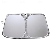 baratos Para-sóis e Viseiras para automóveis-Protetor solar dobrável para para-brisa de carro, refletor prateado contra raios UV, bloqueia o calor e mantém o veículo fresco, tamanho universal para a maioria dos sedãs, SUVs e caminhonetes,