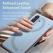 Χαμηλού Κόστους Samsung Θήκη-Phone Case For Samsung Galaxy Z Fold 7 Z Fold 6 Back Cover with Screen Protector with S Pen PU Leather