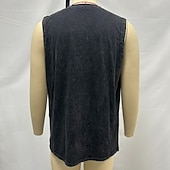 economico Canotte da palestra-SoftFade™ Canotta da Uomo Top Canotta Camicia Denim Camicia Acid Wash Maniche Senza Maniche Con Cappuccio Zip Henley Estate Primavera Piana Base Cappuccio Casual Vacanza Strada Viola Top T-Shirt per