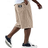 رخيصةأون شورت كاجوال-رجالي شورتات شورت كاجوال سروال قصير جيب مرونة الخصر ألعاب بسيطة سهل راحة متنفس طول الركبة فضفاض الأماكن المفتوحة عطلة العطلة موضة أسود أبيض مرن نسبياً