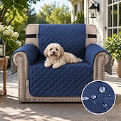 cheap Recliner Cover-100% Waterproof Recliner Covers Burgundy Quilted for Large Reclining Chair Slipcover Seat Reversible Washable Protector with Elastic Adjustable Straps for Kids Pets