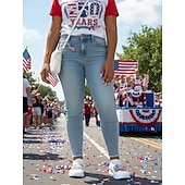  Women's USA Knit Slip-On Sneakers - Lightweight Breathable Walking Shoes, Patriotic Casual Style for Parades, Independence Day, Travel & Daily Wear