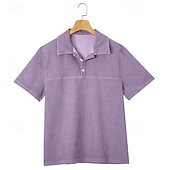  Herren Acid-Wash-Shirt Baumwoll-Poloshirt Lässig Geschäft Gerippter Polokragen Kurzarm Mode Basic Einfarbig Farbblock Knöpfe Gewaschen Sommer Frühling Frühling & Herbst Normale Passform Schwarz