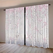 halpa Pimennysverho-2 kpl kasvi- ja kukkataideverhoja, polyesteri-ikkunaverhot tankotaskulla, vihreät kasvitieteelliset kuvioverhot olohuoneeseen, makuuhuoneeseen, keittiöön, asuntolan sisustukseen, kodin sisustukseen