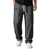  Ανδρικά Παντελόνια Casual παντελόνι Φαρδύ παντελόνι Παντελόνια με υφή Ζακάρ Κορδόνι Ισιο πόδι Σκέτο Άνεση Πλήρες μήκος Causal Καθημερινά ΕΞΩΤΕΡΙΚΟΥ ΧΩΡΟΥ Διακοπές Μοντέρνα Θαλασσί Μαύρο Μικροελαστικό