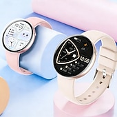 olcso Okosórák-okosóra nőknek, elegáns, kerek számlapú okosóra fitneszkövetővel, alvásfigyelővel, lépésszámlálóval, IP68 vízállósággal, barkács óralap, Android, iOS, iPhone, Samsung kompatibilis