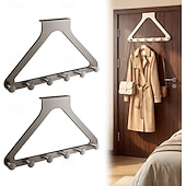 رخيصةأون خطاف-خطافان للتعليق فوق الباب، خطافات لتعليق المناشف، رفوف مناشف للحمام مع 6 خطافات للمعاطف، مستلزمات أساسية لحمام السكن الجامعي