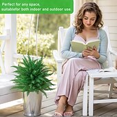 levne Umělé rostliny a zeleň-umělý zahradní rostlinný klas, umělá venkovní zeleň, 22palcová umělá rostlina do květináčů, do půdy, na terasu, do dvora a na sváteční dekoraci