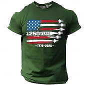 billiga Patriotiska 250 T-shirts-4 juli 2026 250:e Herr Amerikanska amerikanska flaggan Rolig Slang T-shirt Kortärmad T-shirt 3D-tryck Rund hals Skjorta Mode Dagligen Dagligen Gata Blå Ljusblå Grapefruktljung Sommar Vår Kläder S M L